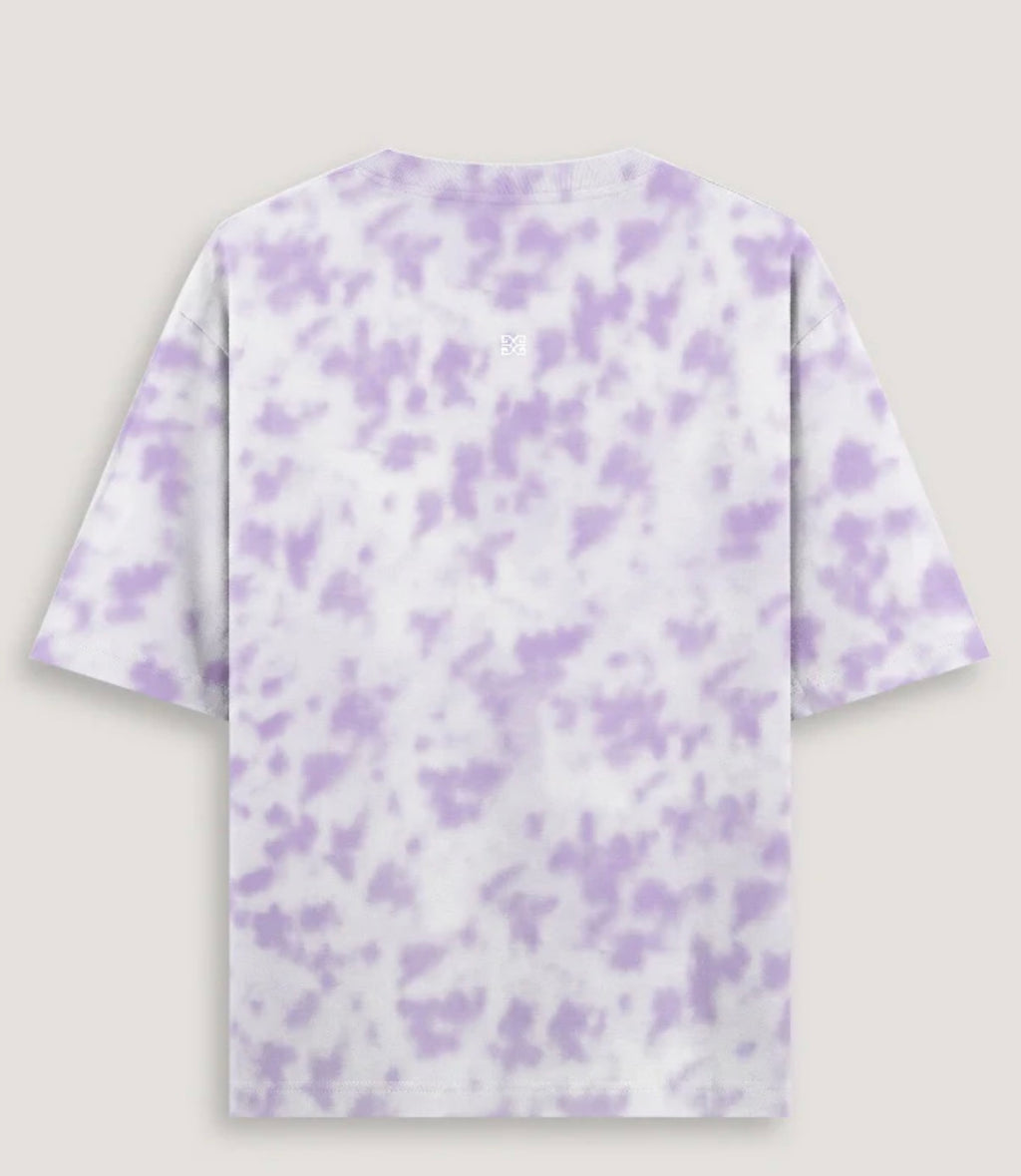 Unisex Tie Dye Oversized T-Shirt - White Lavendar