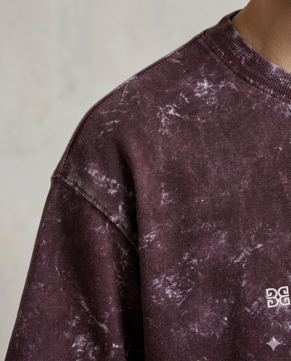 Unisex Acid Washed Oversized Tee - Maroon