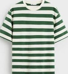 Green and White Lining T-shirt